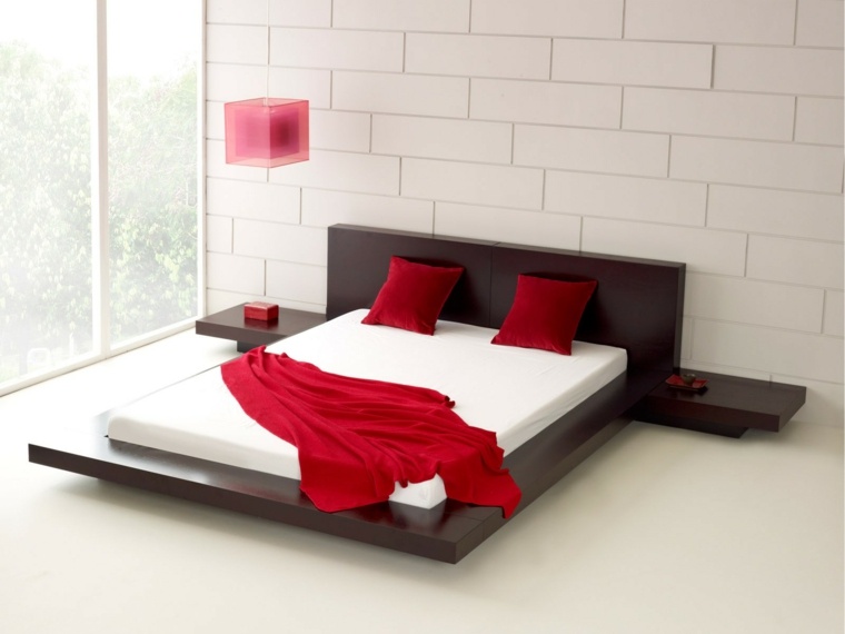 letto di design comfort moderno in legno marrone