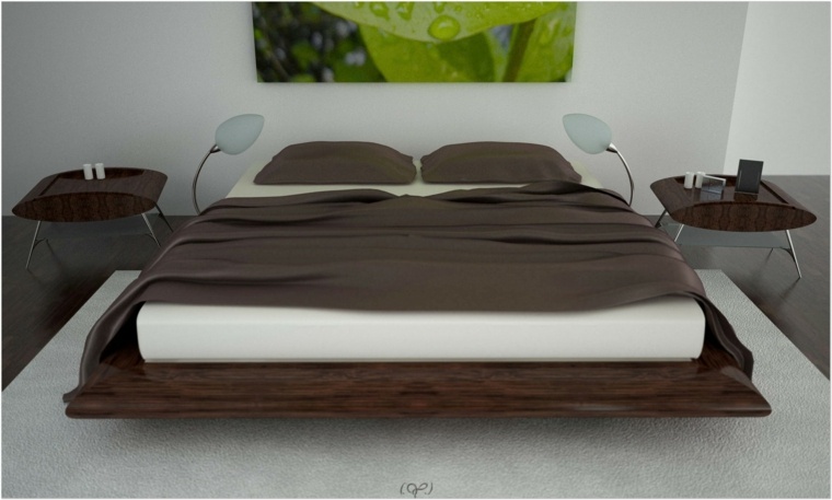 letto moderno design futuristico legno laccato