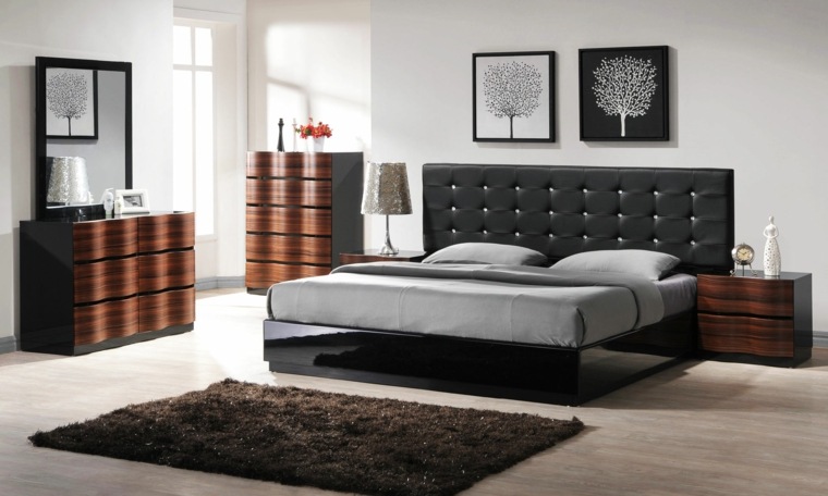 modernios juodos lovos lempos deko