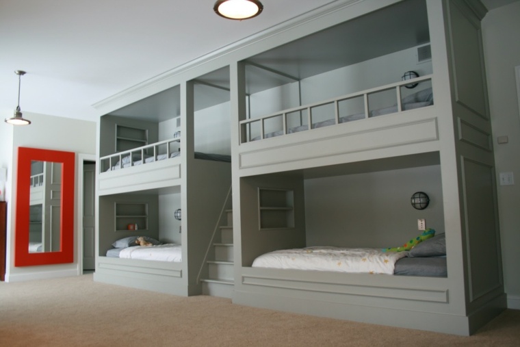 mezanin krevet ideja krevet na kat drveni namještaj spavaća soba