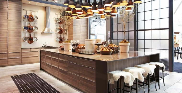 idea di design cucina contemporanea ikea moderna isola centrale illuminazione design in stile industriale