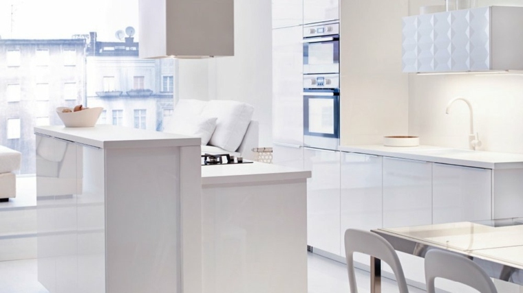 eleganza in bianco ikea cucina minimalista idea di design piano cottura a isola centrale