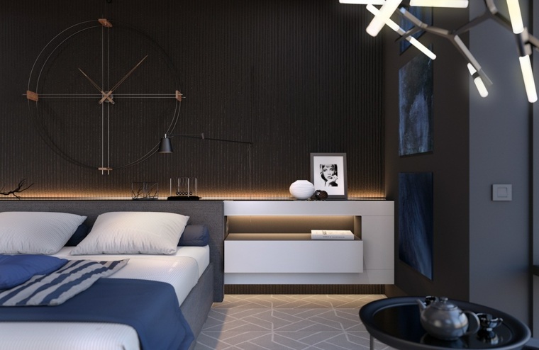 寝室の照明ヘッドボードクッション照明のアイデアカーペットの床灰色のコーヒーテーブル