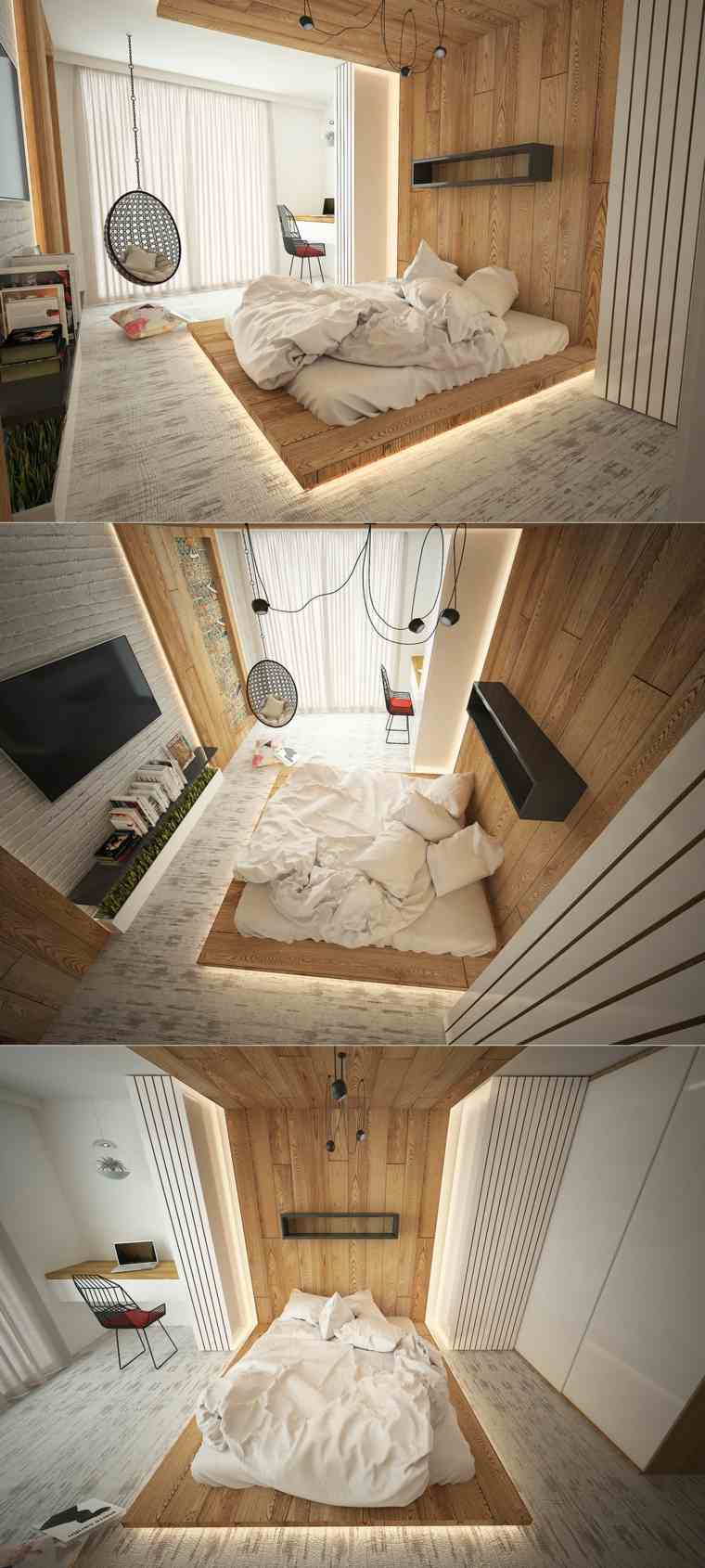 ランプ寝室サスペンションアイデアベッドアームチェアインテリア木製壁寄木細工のデザインアイデア家具