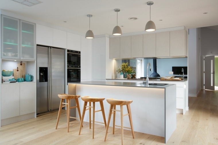 baltas virtuvės pakabukas apšvietimas modernus salos dizainas