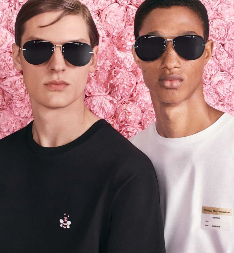 Occhiali da sole alla moda 2019 con lenti nere da uomo Dior