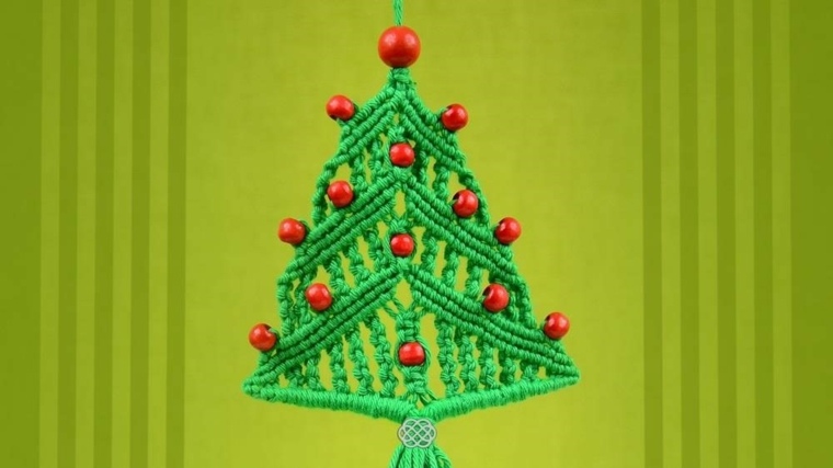 makrame-božićno drvce-mali zidni ukras