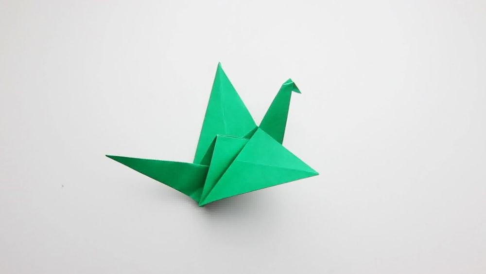 domenica di pasqua origami uccello verde