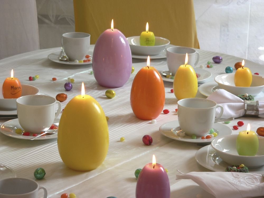 Velykų žvakės stalo deko kiaušiniai