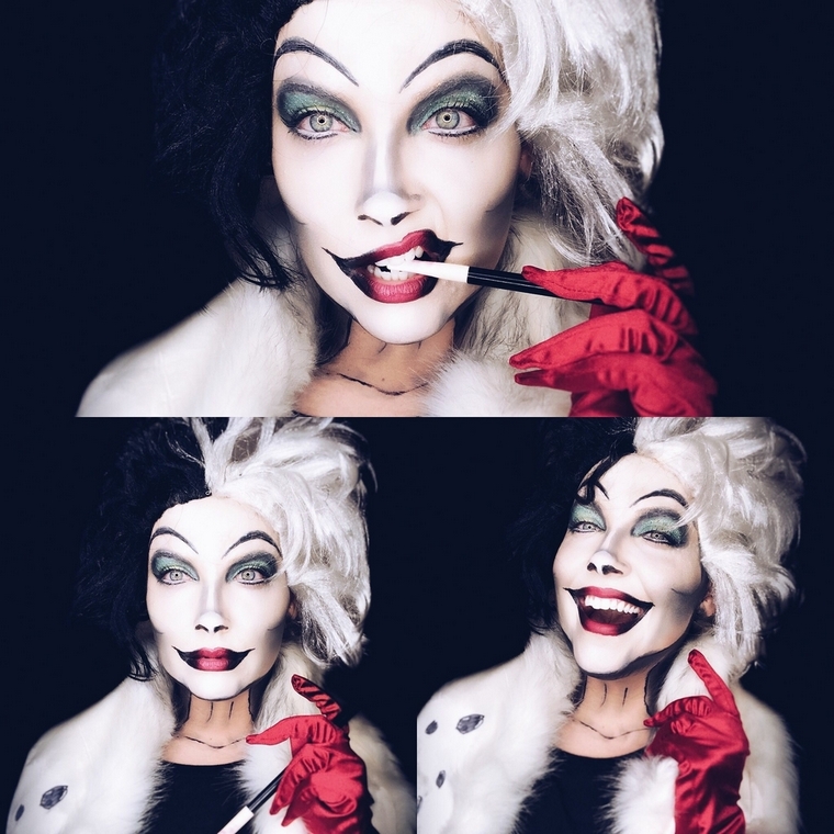 Cruella DeVille Halloween smink