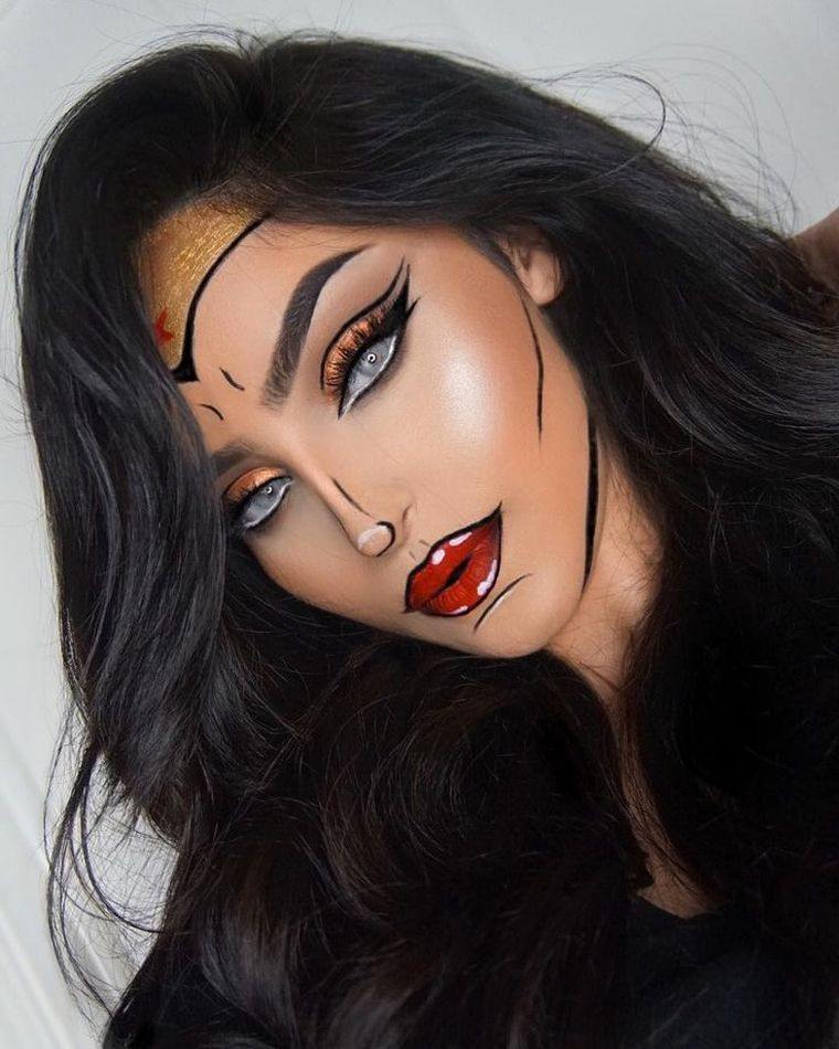 jednostavna pop-art-laka žena šminka za Halloween