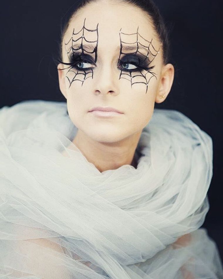makeup-for-woman-for-halloween-quick-spider-web