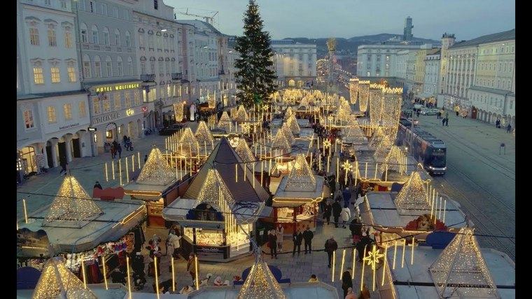 grožio žibintai Kalėdų turgus Lincas