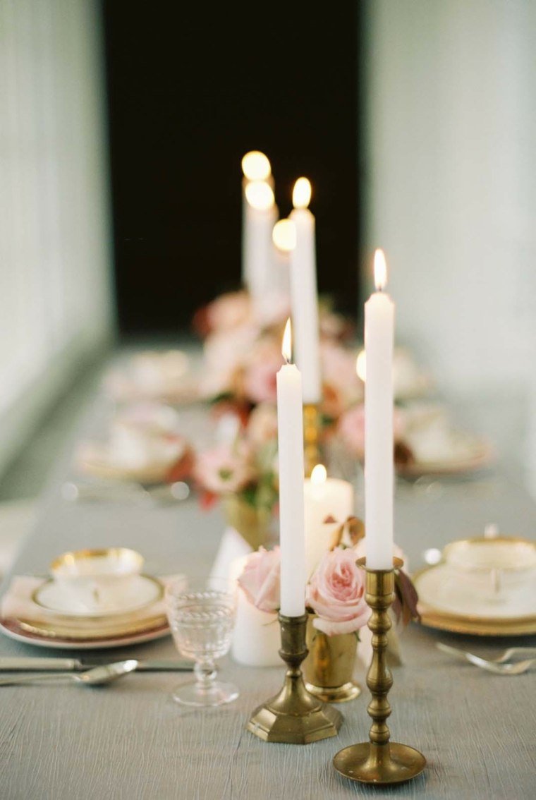 matrimonio-bohemian-chic-candele-tavolo-vintage-oro-deco-romantico