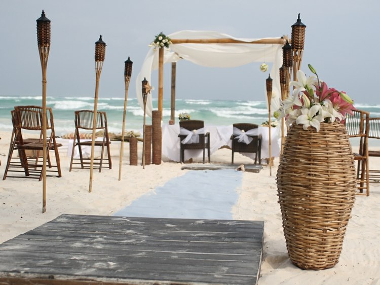 decorazioni rustiche per matrimoni sulla spiaggia