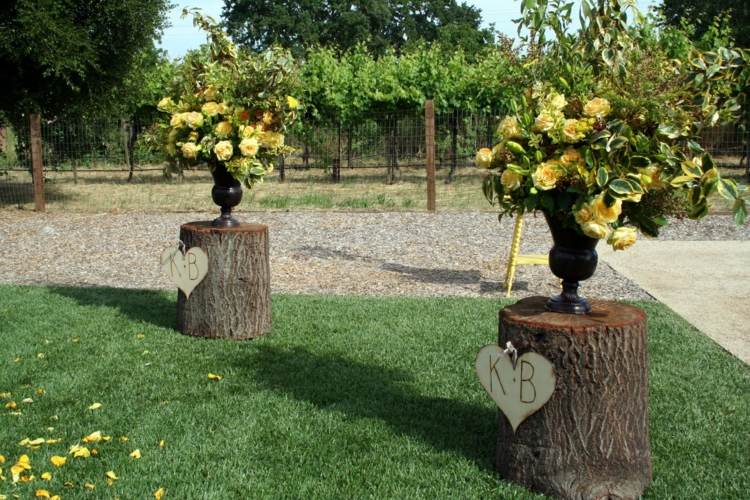 fiori di legno arredamento rustico matrimonio