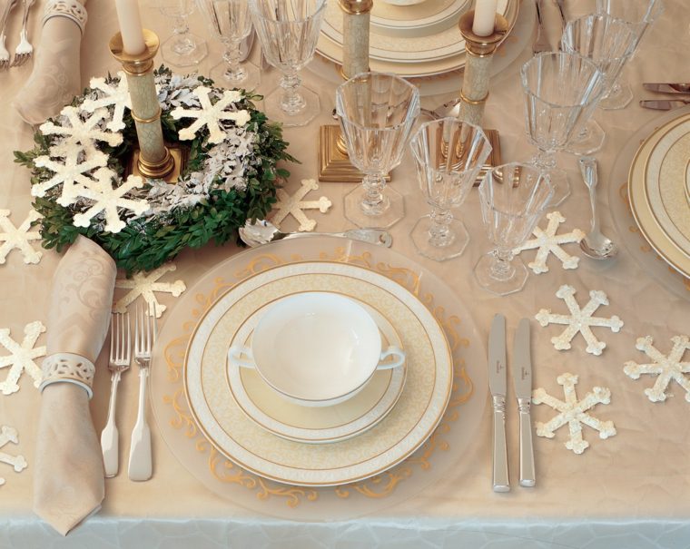 decorazioni per la tavola di nozze fiocchi di neve corona dell'avvento