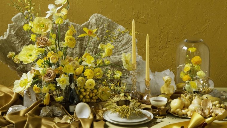 matrimonio invernale solennemente preparato in oro