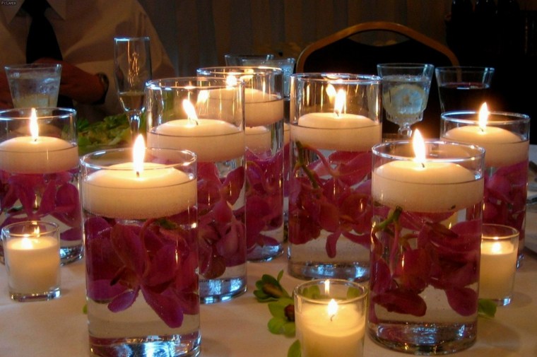 idea decorazione matrimonio candele colori natale