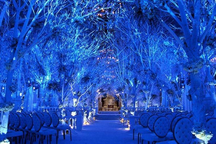 matrimonio invernale fantasia foresta bluastra
