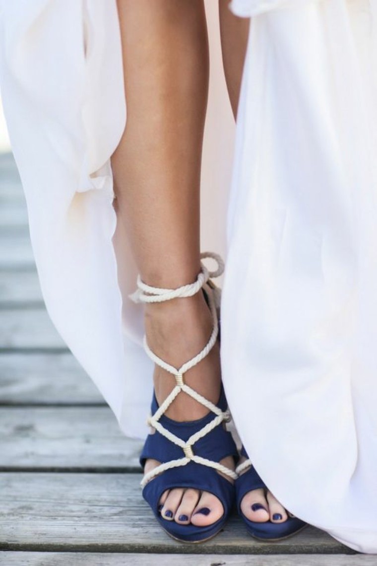 vestuvių tema jūra-batai-sandalai-mėlyna