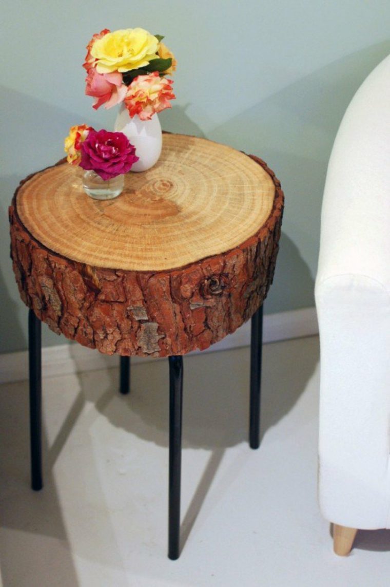 medinis kavos staliukas dizainas deko gėlės laikymo idėjos gėlių puokštė