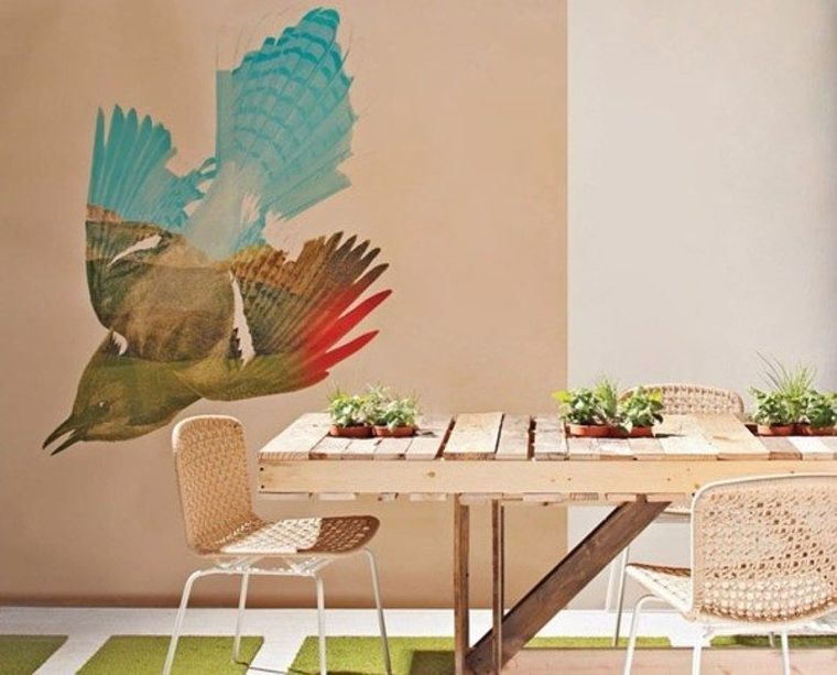 パレット家具木製テーブルデザインダイニングルームの装飾
