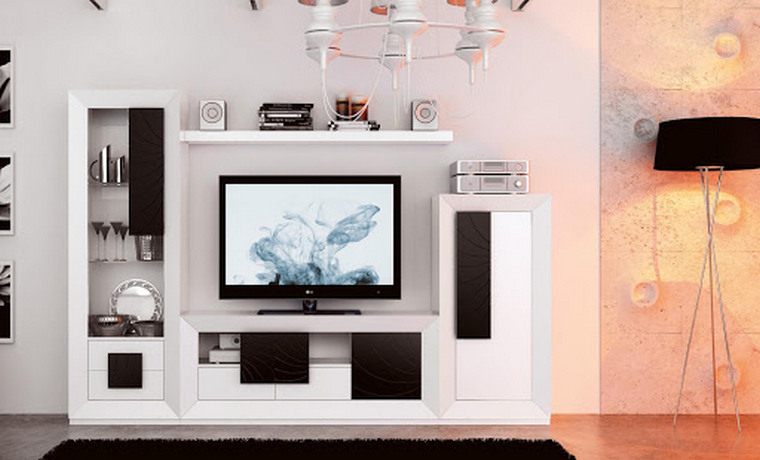 modern fehér tároló nappali oldal művészi belsőépítészet