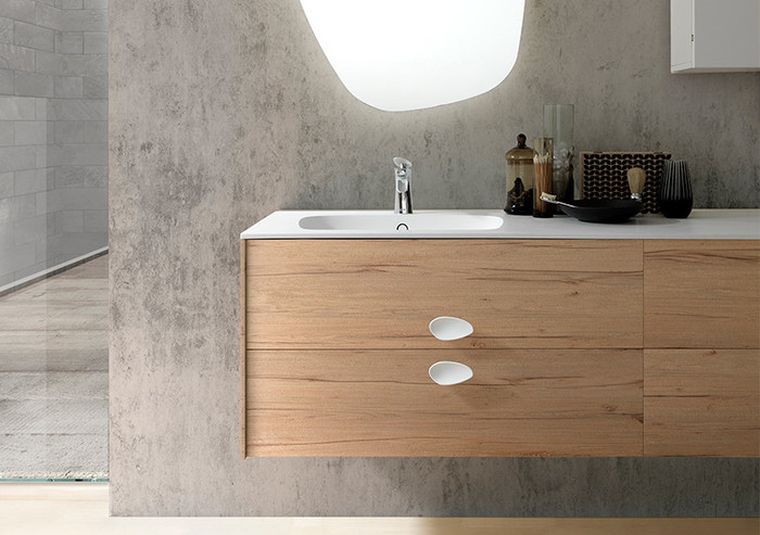 „Syspendu“ medinės vonios spintelės-stalčiai-azzura
