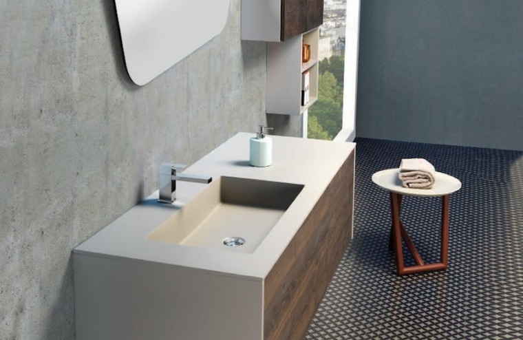idee di design per mobili da bagno moderni in teak