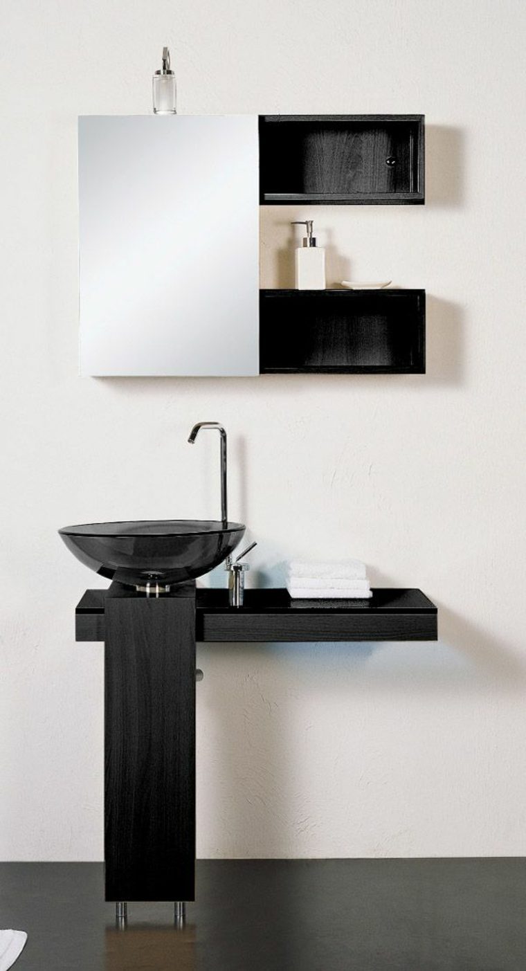 黒のバスルーム家具デザイン木製家具スペースのアイデア