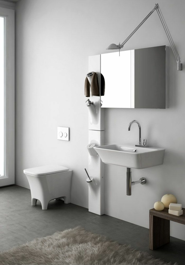 šiuolaikiško elegantiško dizaino vonios spintelės veidrodžio idėja