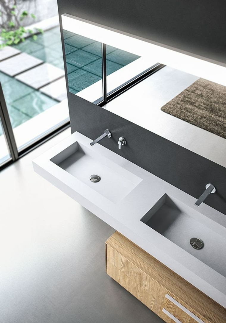 idee di design per mobili da bagno in legno moderno