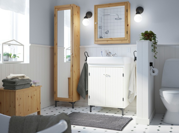 mobile bagno ikea specchio in legno