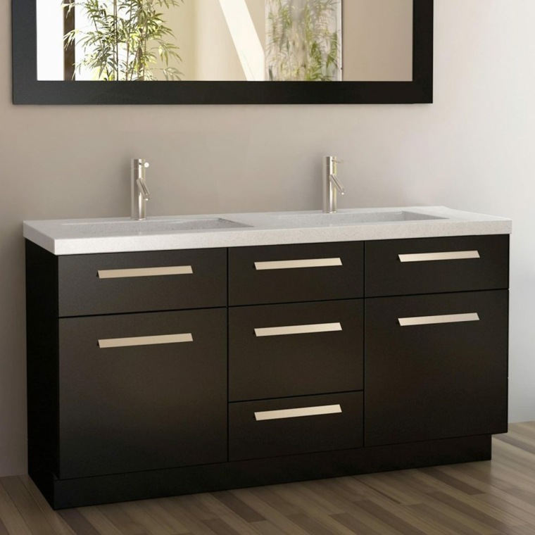 mobile bagno ikea nero con cinque cassetti e due armadi