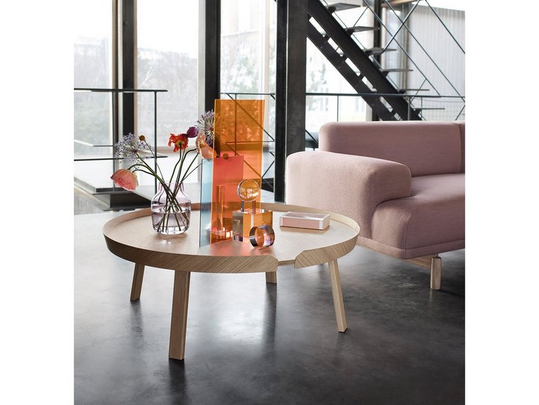 Mobili soggiorno alla moda 2019 tavolino divano in legno rosa vaso fiori