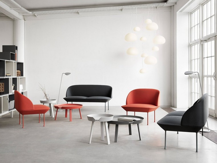 mobili soggiorno alla moda 2019 design poltrona divano tavolino muuto nordic scandinavo