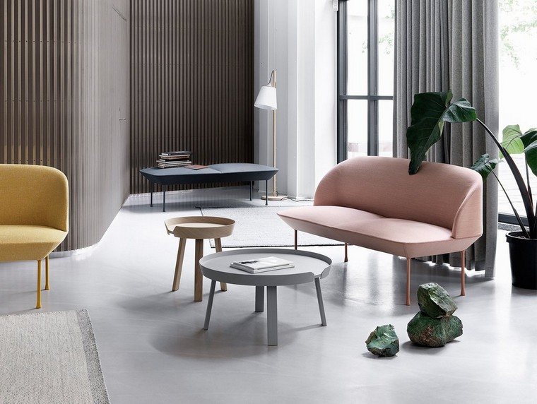 divatos nappali bútorok 2019 rózsaszín kanapé design szőnyegpadló karosszék