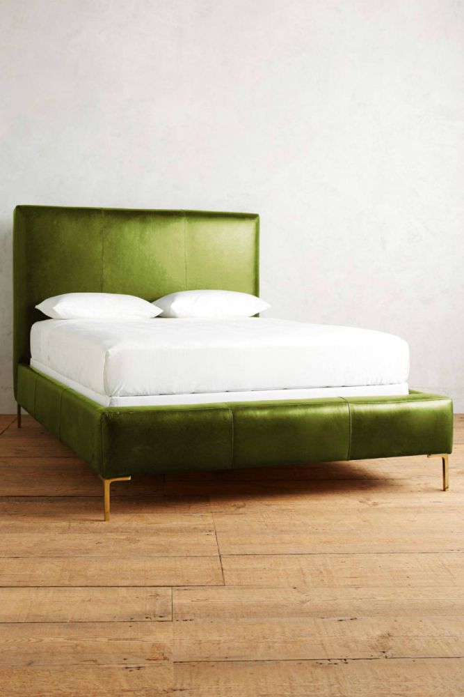 camera da letto letto in pelle verde antropologia