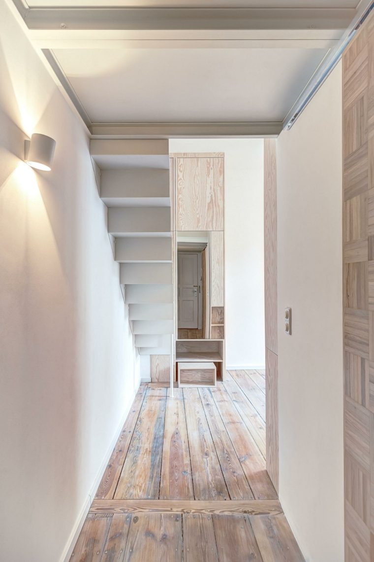 kis tér lakás design ötlet modern folyosón