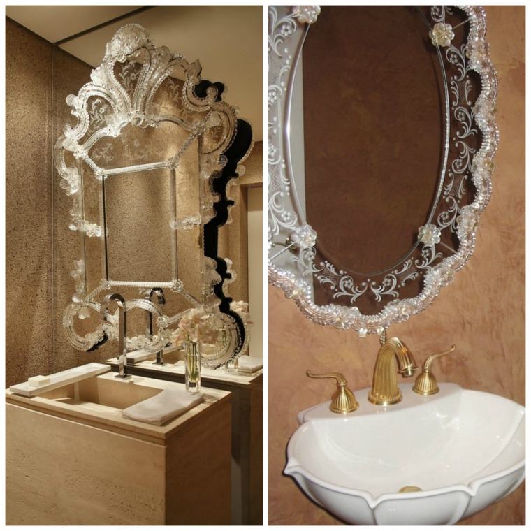 prabangūs Venecijos veidrodžiai vonios kambaryje