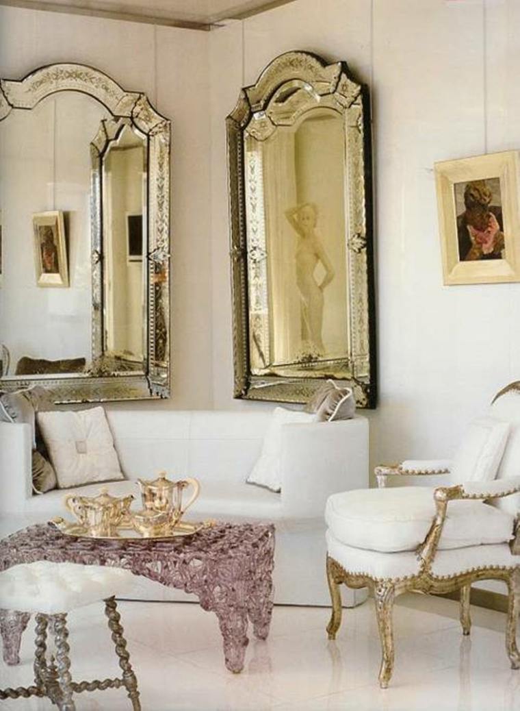 senoviniai Venecijos veidrodiniai prancūziški kėdės svetainė