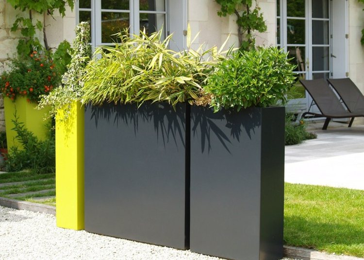 sodo baldų dizainas vazonėlis geltona pilka IMAGE'IN by Création CJCJ