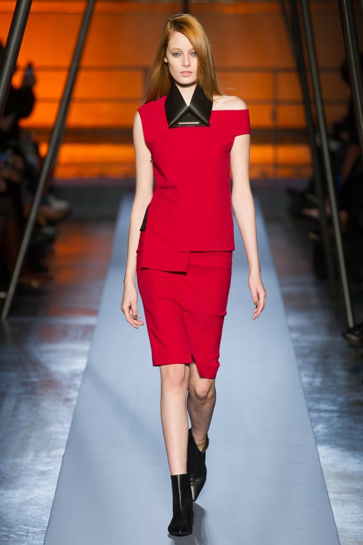 divat őszi tél 2015 piros ruha