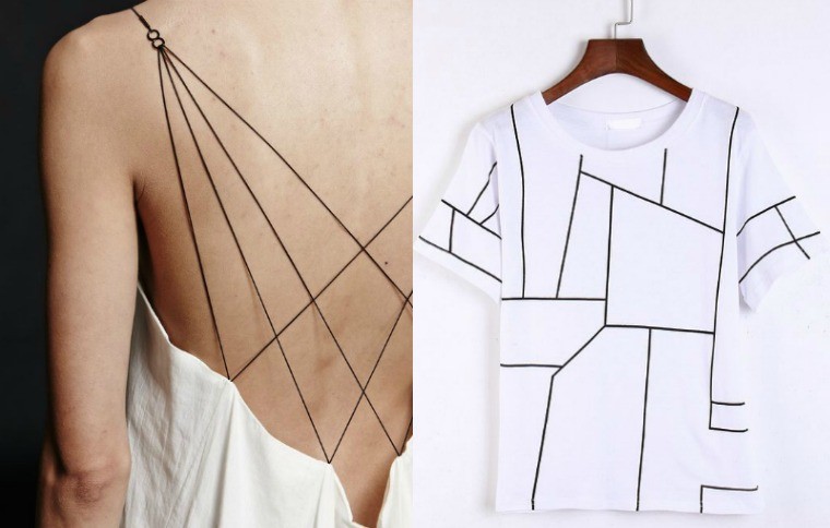 geometriai divat geometriai nyomtatott póló ruha design
