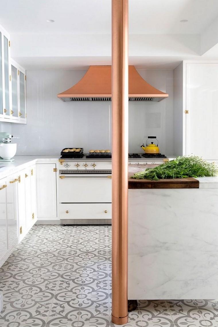 モデルキッチン銅デザイン緑の食器棚