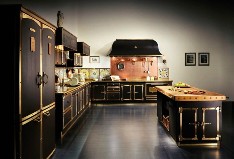 moderno modello di cucina in oro nero