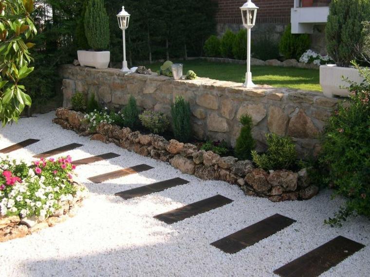 idea deco giardino percorso giardino ghiaia arredamento esterno idee giardino in pietra spazio paesaggistico