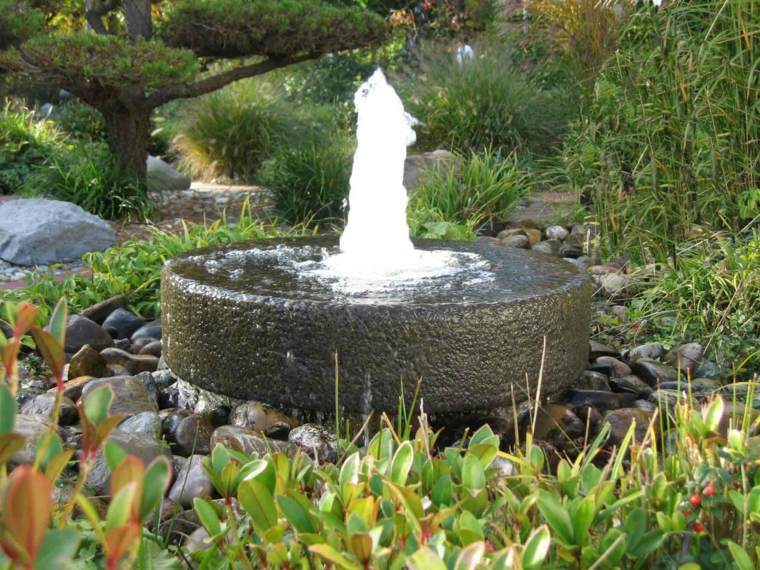 Idee decorative per fontane da esterno in giardino zen in stile giapponese