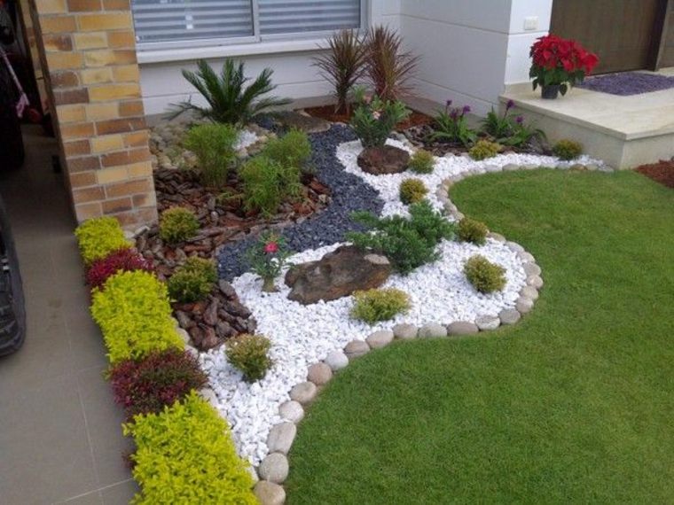 idea di deco esterno del vialetto di ghiaia del modello del giardino